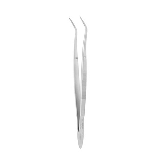 Pinzeta zubní s rýhovanou čelistí lomená; 15,7 cm