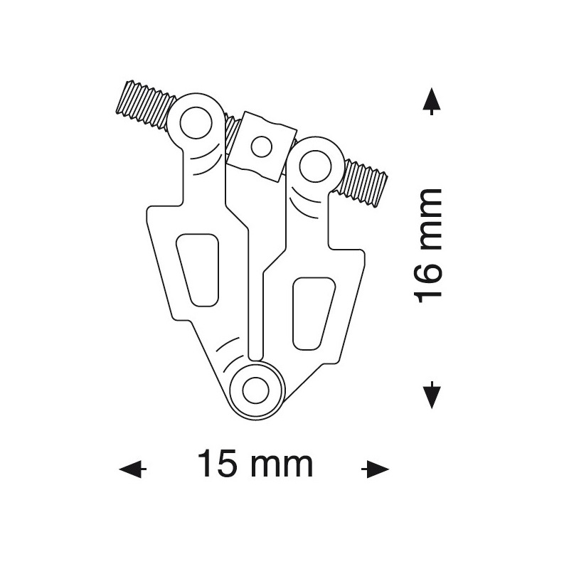 Šroub vejířový asymetrický jednodílný 15 mm 1 ks
