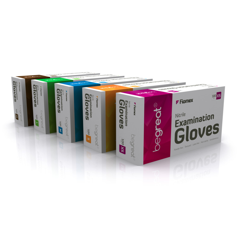 Rukavice BeGreat Nitril nepudrované modré 3,6g, XS, 100ks