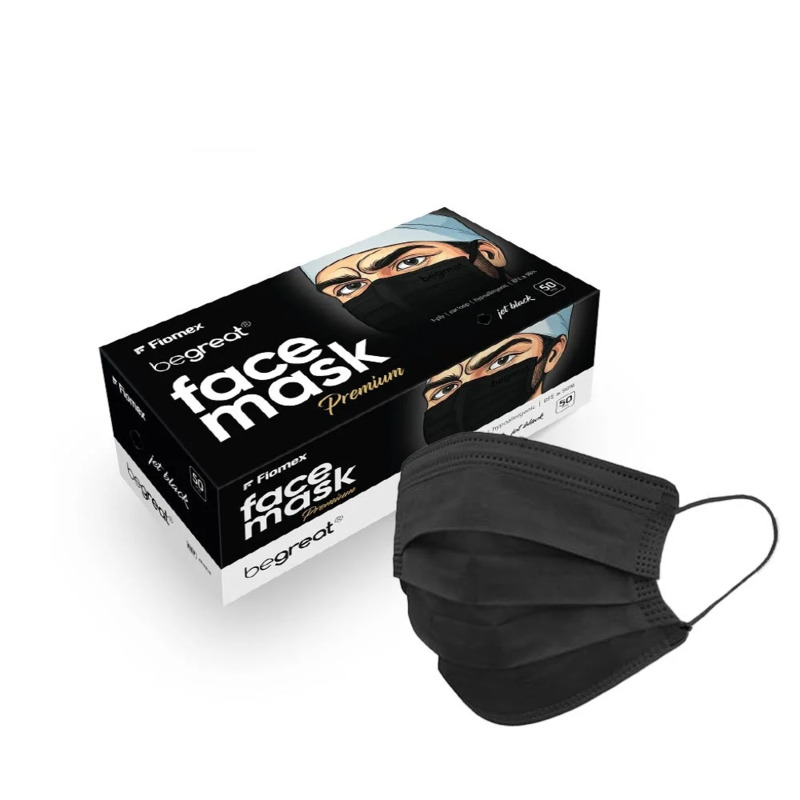 Ústenky BeGreat Premium, jet black, 50ks s gumičkou