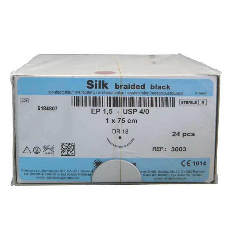 Silk Braided black DSM19/1 2EP 0,45m