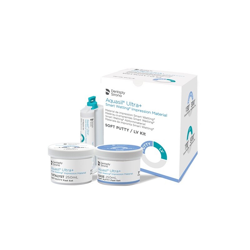Aquasil Ultra+ Soft Putty, rychle tuhnoucí, 2x 250 ml+ LV normálně tuhnoucí, 50ml