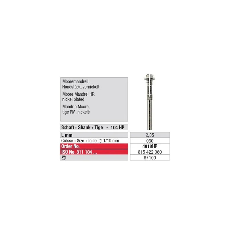 Mandrel Moore 4018 6 ks