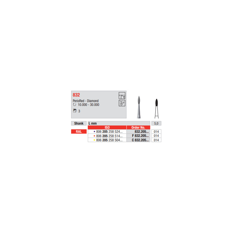 Diamant PerioRed RAL 832.205.014 (3ks/bal)