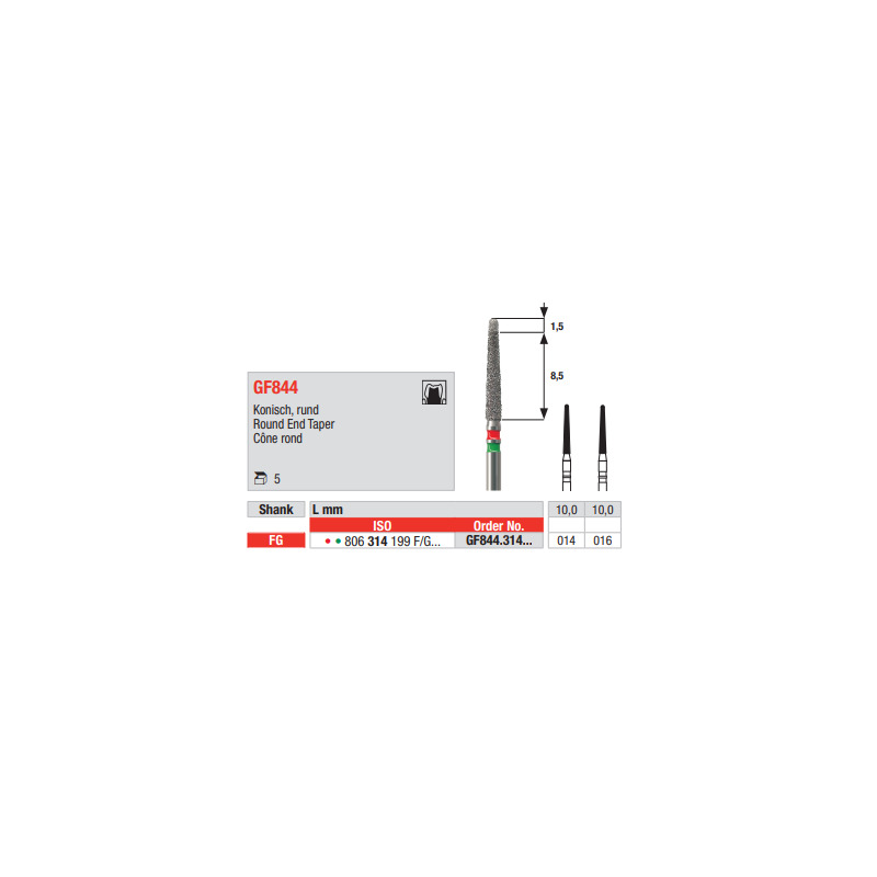 Diamant TwoGrit FG GF844.014 (5ks/bal)