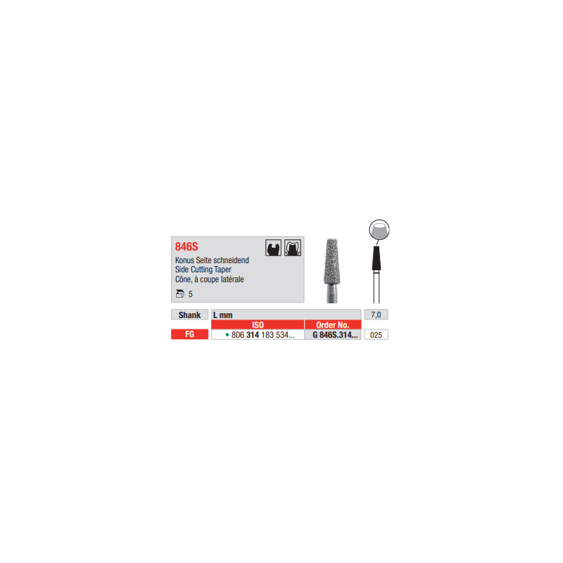Diamant FG 846S.025G (5ks/bal)