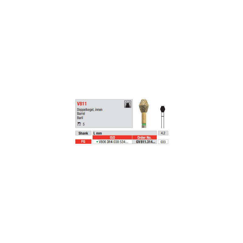 Diamant FG Diacut MLT GV811.033  (5ks/bal)