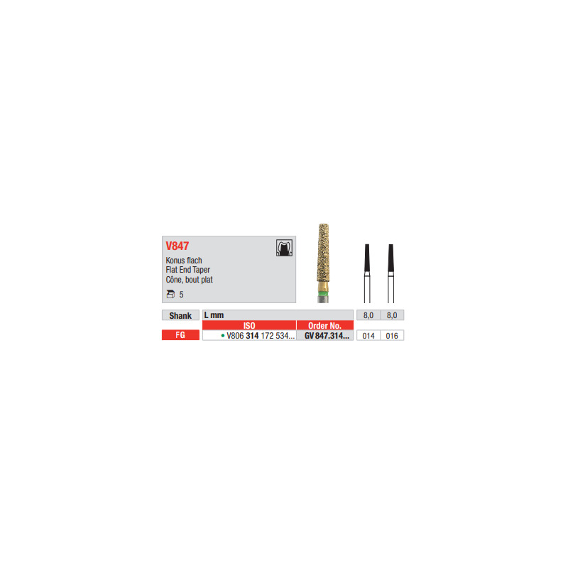 Diamant FG Diacut MLT GV847.014  (5ks/bal)