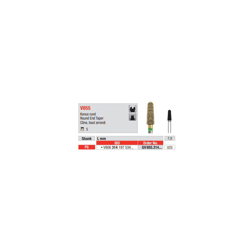 Diamant FG Diacut MLT GV855.025  (5ks/bal)