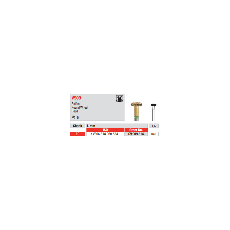 Diamant FG Diacut MLT GV909.040  (5ks/bal)