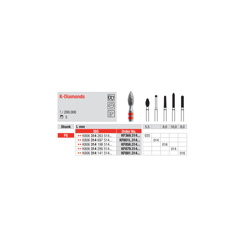 K - Diamant FG KF801L.014 (5ks/bal)