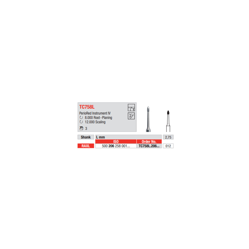 Diamant PerioRed RAXL TC758L.206.012 (3ks/bal)