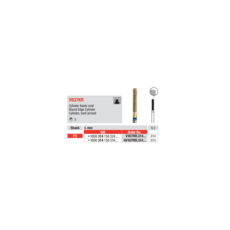 Diamant FG Diacut MLT V837KR.014  (5ks/bal)