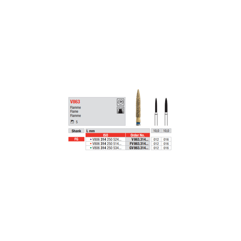 Diamant FG Diacut MLT V863.012  (5ks/bal)