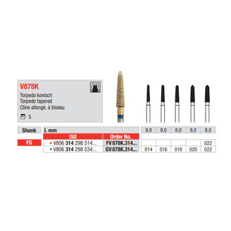 Diamant FG Diacut MLT V878K.014  (5ks/bal)