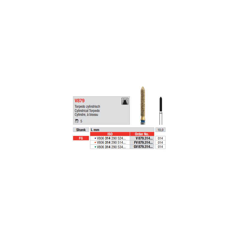 Diamant FG Diacut MLT V879.014  (5ks/bal)