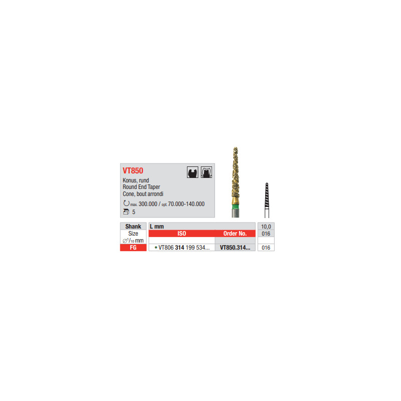 Diamant FG Diacut MLT VT850.016 (5ks/bal)