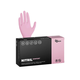 Nitrilové rukavice NITRIL COMFORT vel.M 100 ks, nepudrované, růžové, 3.8 g
