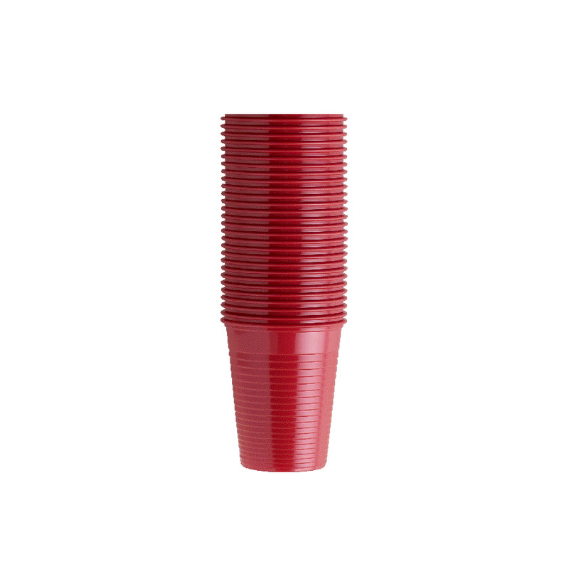 Pohárky Monoart červený 200ml, 100 ks