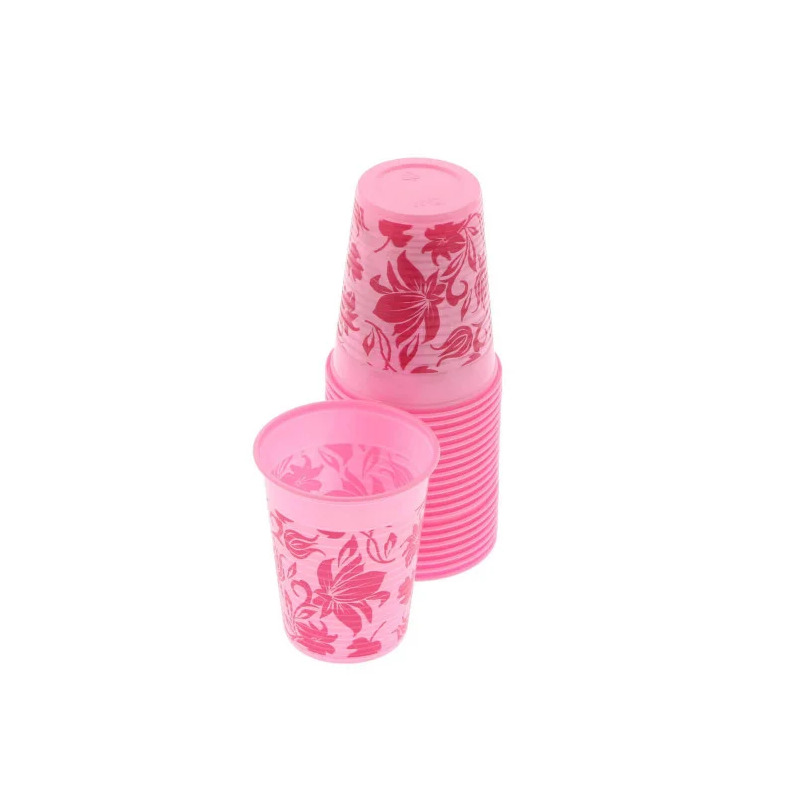 Pohárky Monoart Floral růžový 200ml, 100 ks