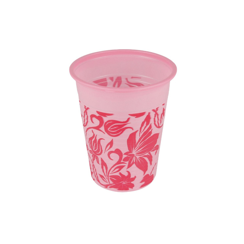 Pohárky Monoart Floral růžový 200ml, 100 ks
