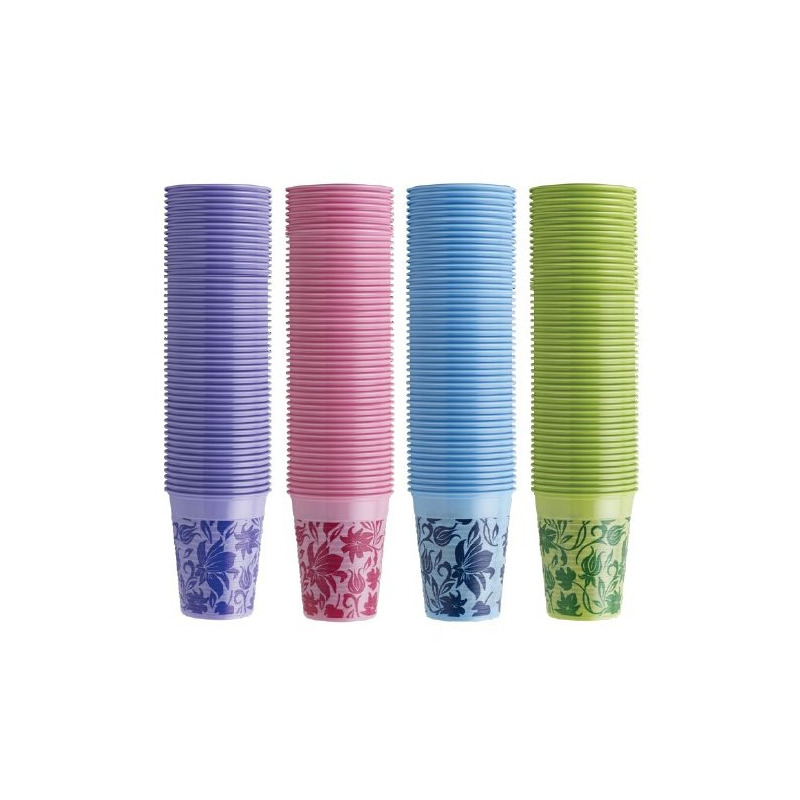 Pohárky Monoart Floral modrý 200ml, 100 ks