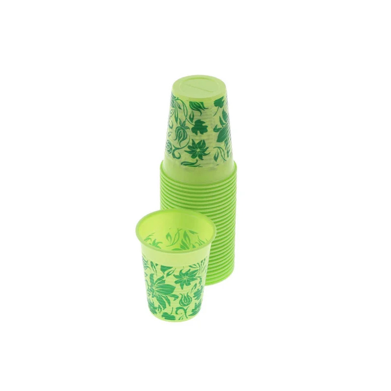 Pohárky Monoart Floral limetkový 200ml, 100 ks