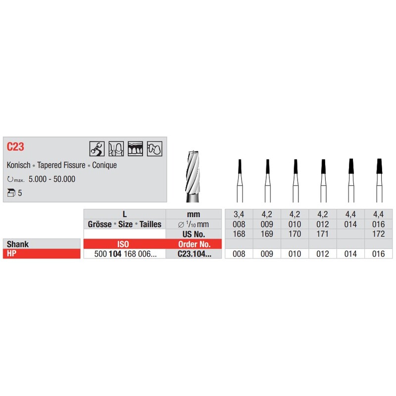 Tvrdokovový vrtáček HP  C23.009 (5ks/bal)