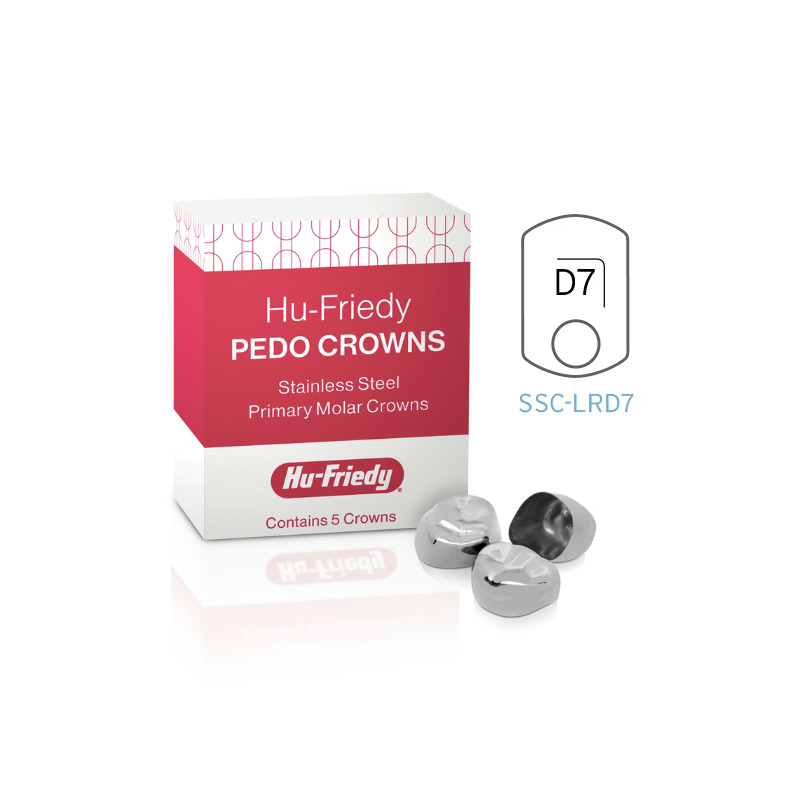 Hu-Friedy nerezové korunky PEDO SSC-LRD7, 5 ks