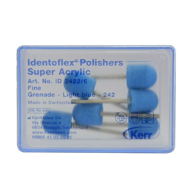 Identoflex Guma Super Acrylic hrubá, tm.modrá s dříkem-granát 6ks