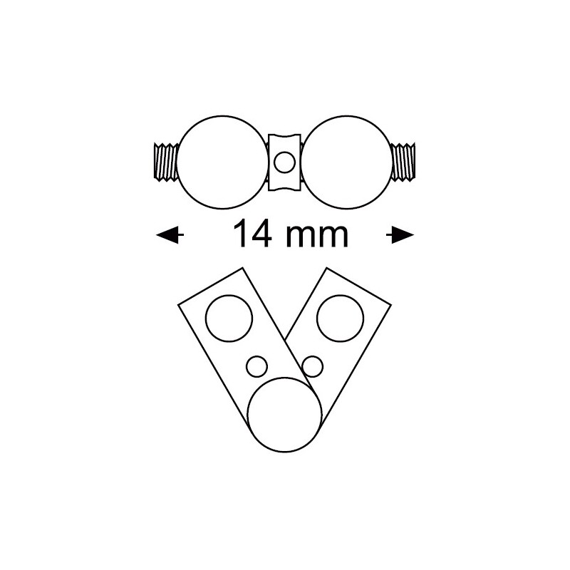 Šroub vějířový dvoudílný 14 mm 1 ks