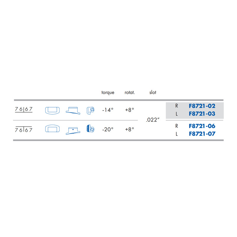 Kanyly estetické bez háčku .022 T-14 R+8 UR 10 ks