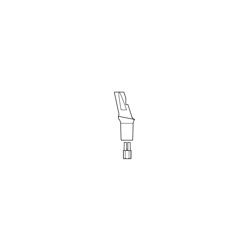 Abutment 360° - lomený 15°, žlutý, 4,1/1 mm 1 ks