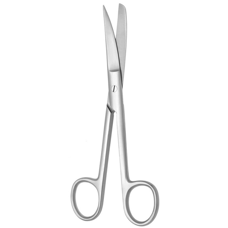 Nůžky chirurgické hrotnatotupé zahnuté; 115 mm