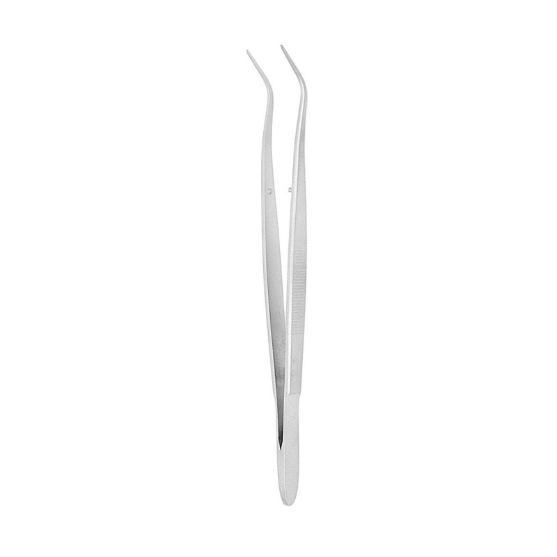 Pinzeta zubní s hladkou čelistí lomená; 15,7 cm