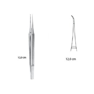 Pinzeta šicí zahnutá 0,3 mm; 12 cm