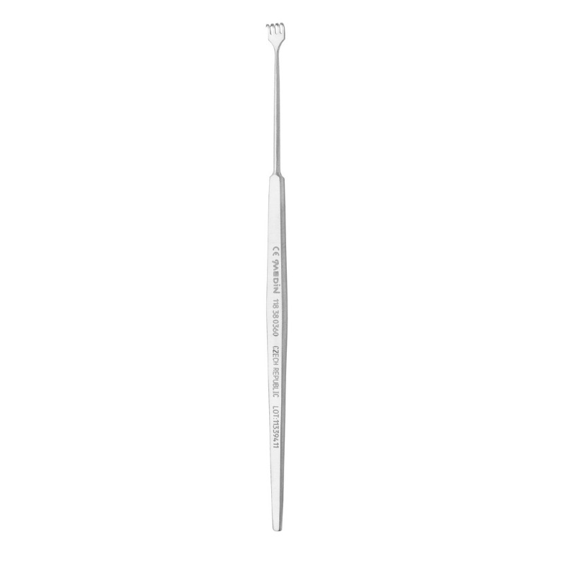 Háček oční čtyřzubý ostrý 5mm; 14,5 cm