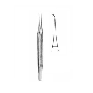 Pinzeta šicí zahnutá 0,3 mm / 12 cm