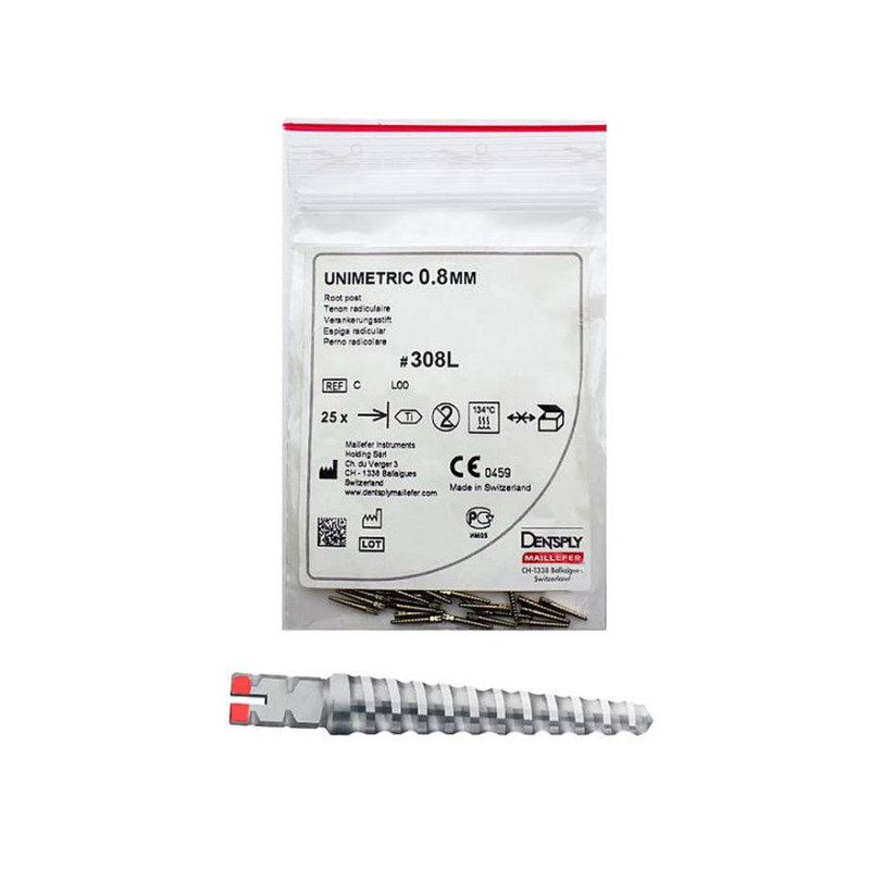 Čepy Unimetric 0,8mm červený 25ks