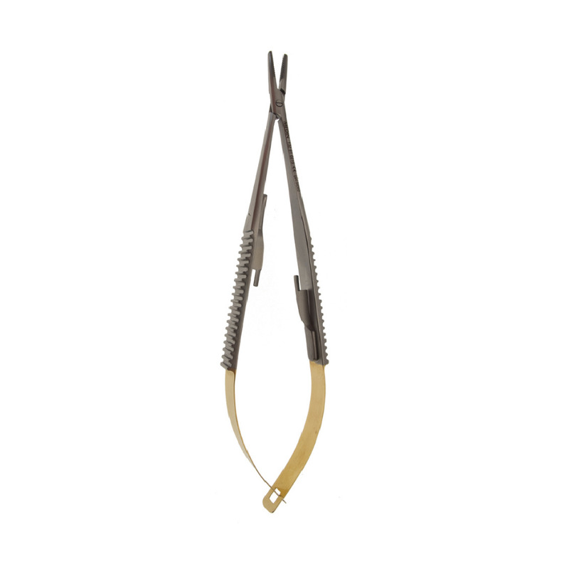 Jehelec rovný vroubkovaný tvrdokov Castroviejo; 18 cm