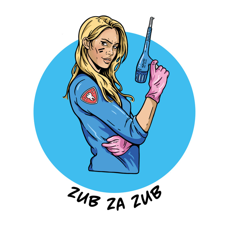 Tričko dámské krátký rukáv bílé s potiskem Zub za zub vel. S