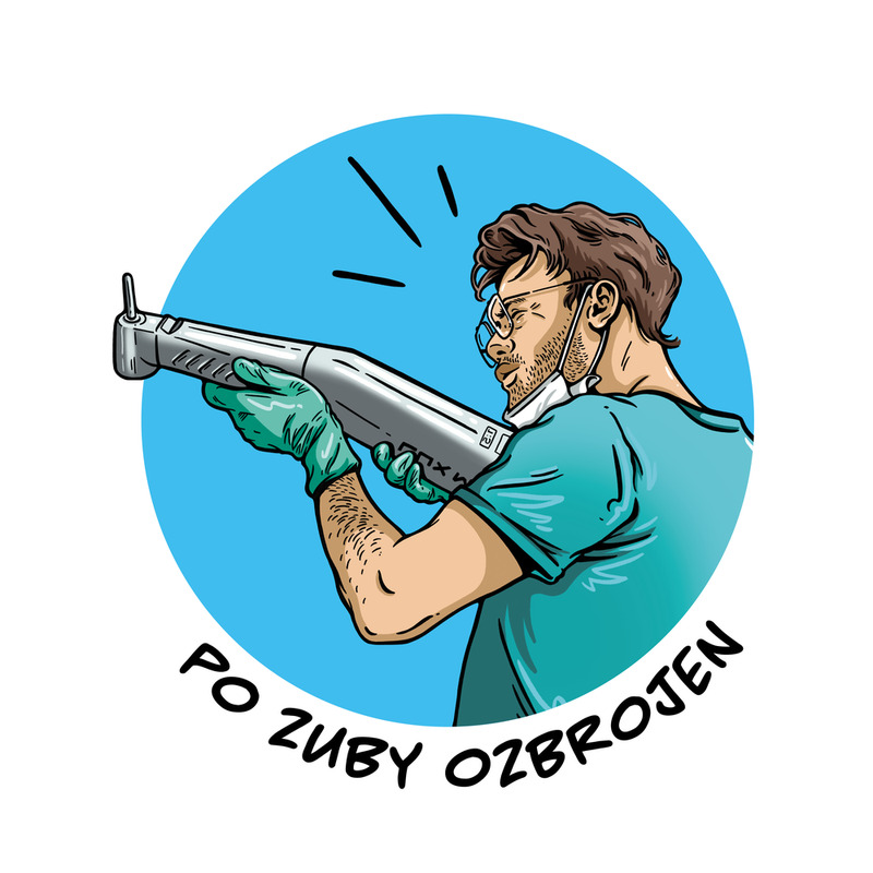 Tričko dámské krátký rukáv bílé s potiskem Po zuby ozbrojen vel. S