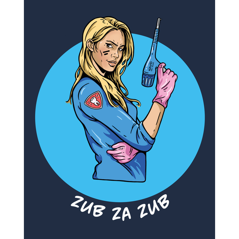 Mikina unisex modrá s potiskem Zub za zub vel. S