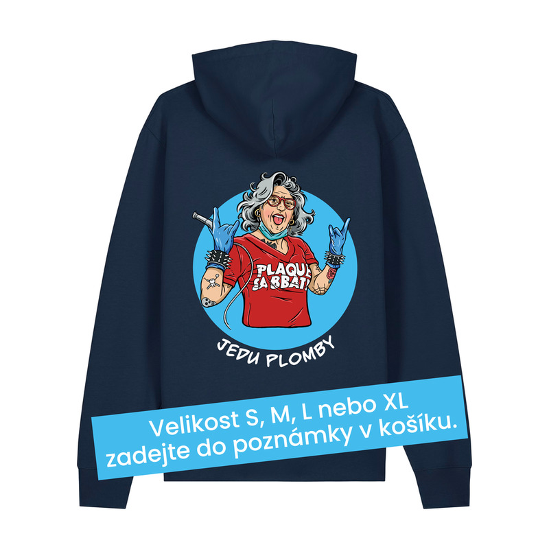 Mikina unisex modrá s potiskem Jedu plomby 