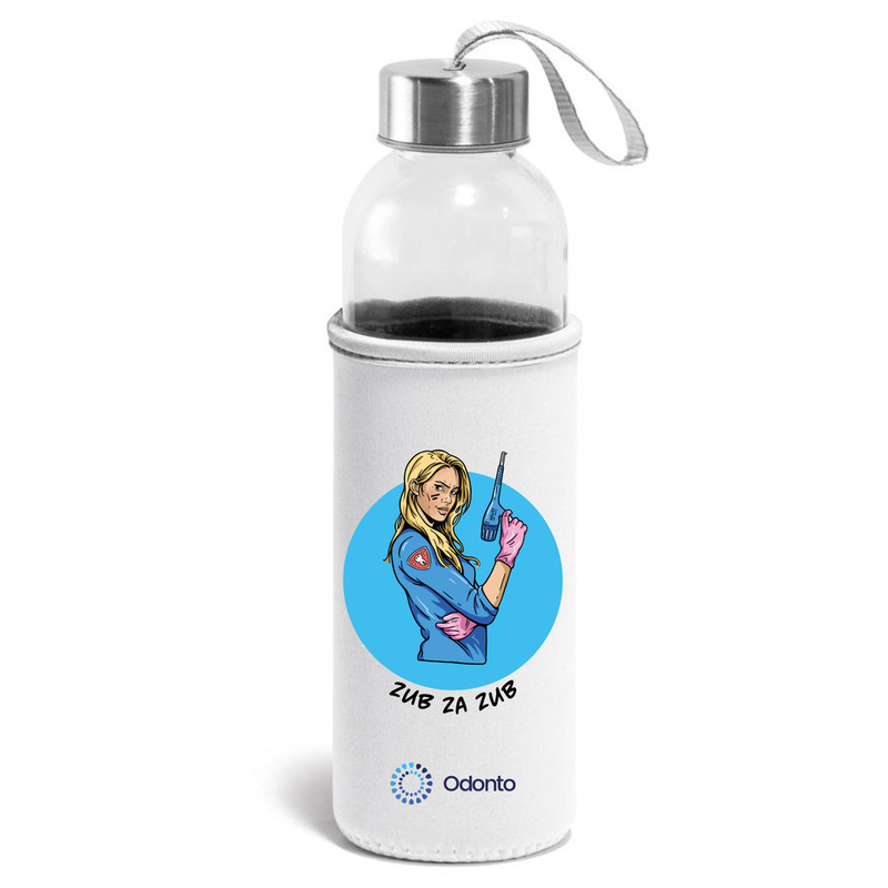 Termoláhev bílá s potiskem Zub za zub objem 530 ml