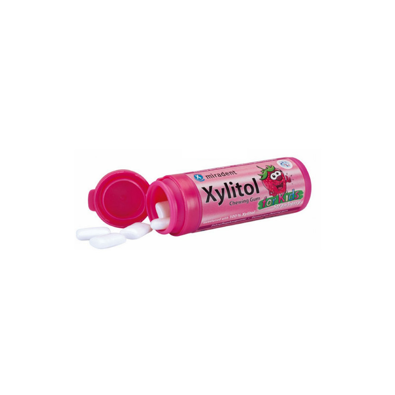 Xylitol dětská žvýkačka jahoda 30 ks        